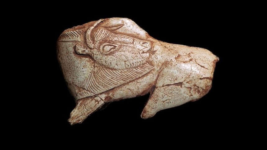 Ancient Marvel: 14,000-Year-Old Lifelike Bison Figure Carved from Weapon Captures Insect Bite in Stunning Detail!