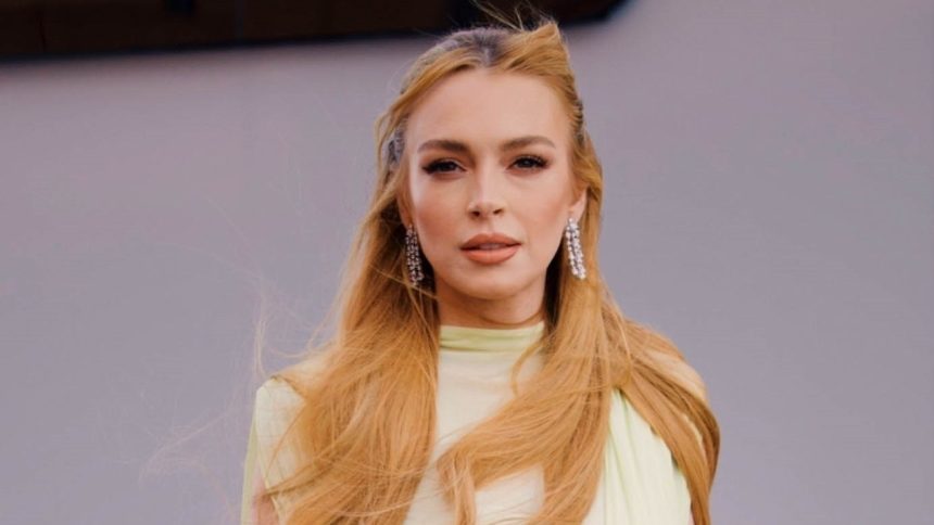 Lindsay Lohan Dazzles in a Stunning Mint-Green Gown!