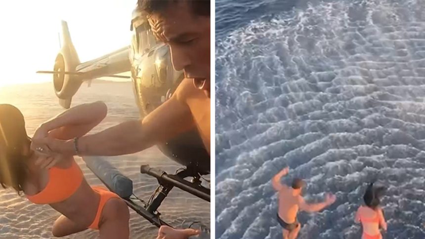 Adventurous Love: Katy Perry and Orlando Bloom Take the Ultimate Dive from a Helicopter into the Sardinian Sea!